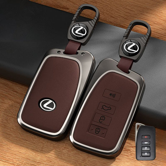 Lexus Aluminum Alloy + PU Leather Car Key Fob Case Cover For ES200, ES300h, RX350h, RX300, NX200, NX260 - i-Station Mobile Phone & Electronic Device Repair and Accessories
