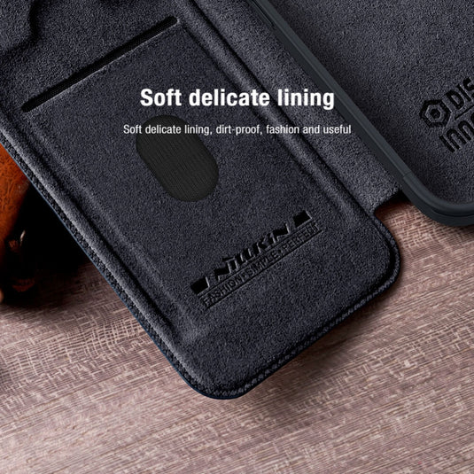 Apple iPhone 15 /Plus/Pro/Max - NILLKIN Qin Pro Series Flip Camera Cover Design Leather Phone Case