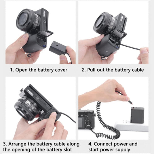 [EN-EL15][Type-C] Nikon Z5 Z6 Z7 D750 D810 D800 D7500 D7200 D7100 D850 D7000 - Cameras Spring Cable Dummy Battery