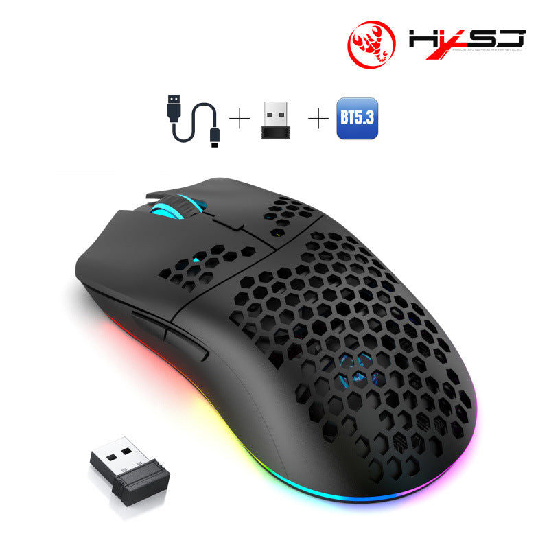 Load image into Gallery viewer, Wireless Lightweight RGB Gaming Mouse With Honeycomb Shell 6 Programmable Buttons
