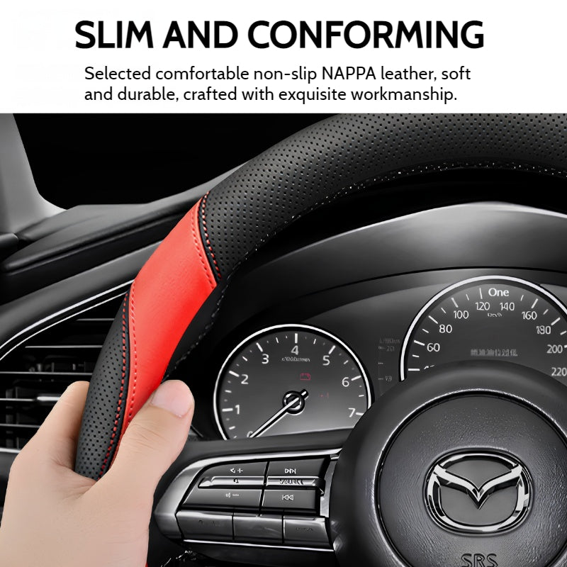Load image into Gallery viewer, Mazda Premium Nappa Leather Breathable Ultra-Thin Non-Slip Steering Wheel Cover For Mazda 3 Axela, CX-5, CX-4, Atenza, CX-30, CX-50, Mazda 6, Ruiyi - i-Station Mobile Phone &amp; Electronic Device Repair and Accessories

