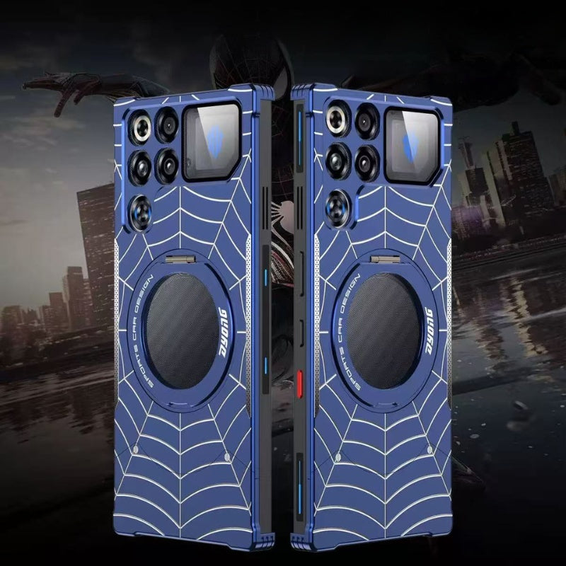 Load image into Gallery viewer, ZTE Nubia RedMagic 10/ 10S Pro / Pro Plus Frameless Mecha Metal Spiderman Rotating Magnetic Stand Case
