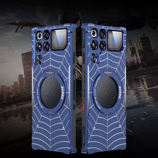 ZTE Nubia RedMagic 10/ 10S Pro / Pro Plus Frameless Mecha Metal Spiderman Rotating Magnetic Stand Case