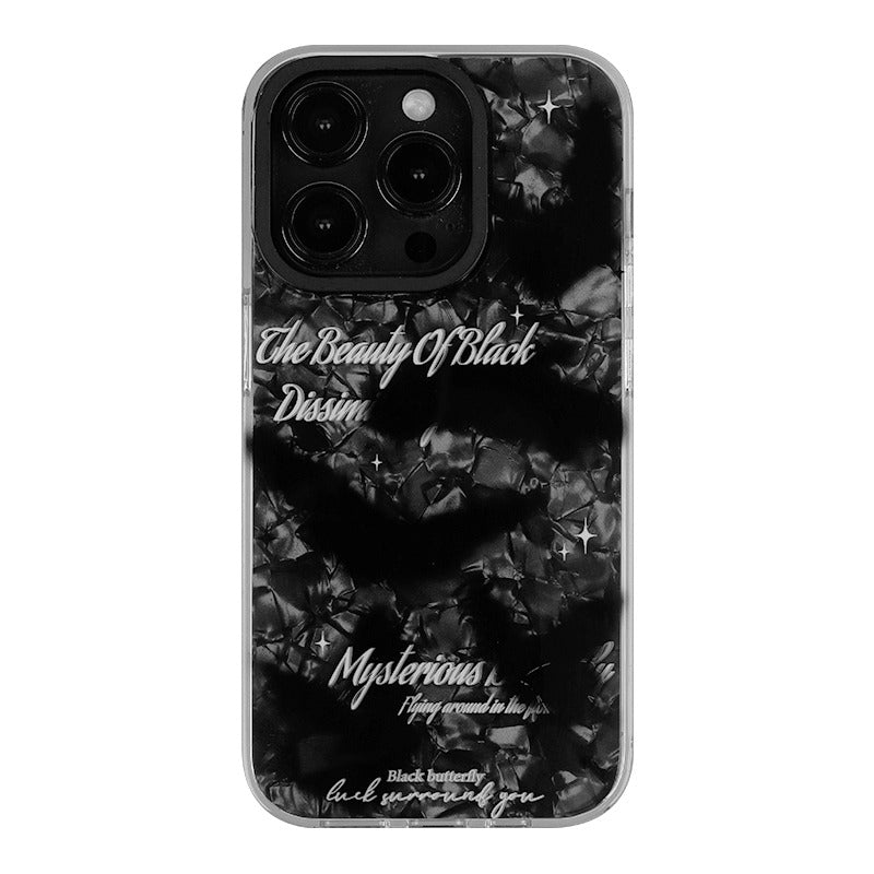 Load image into Gallery viewer, Apple iPhone 14/Pro/ Pro Max Black shell pattern design phone case Shockproof Fashion Series Case
