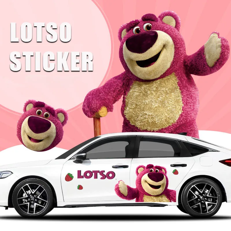 Load image into Gallery viewer, Cute Strawberry Bear Car Body Sticker – Self-Adhesive Kawaii Lotso PVC Soft Film For Car Decoration - i-Station Mobile Phone &amp; Electronic Device Repair and Accessories
