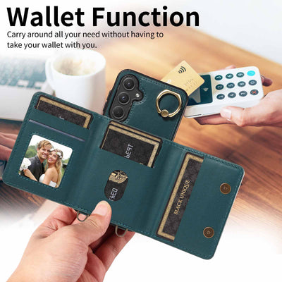 [With Ring Bracket][With Card Holder] Samsung S23/Plus/Ultra/FE - Two-tone PU Leather Wallet Series Case - i-Station Mobile Phone & Electronic Device Repair and Accessories