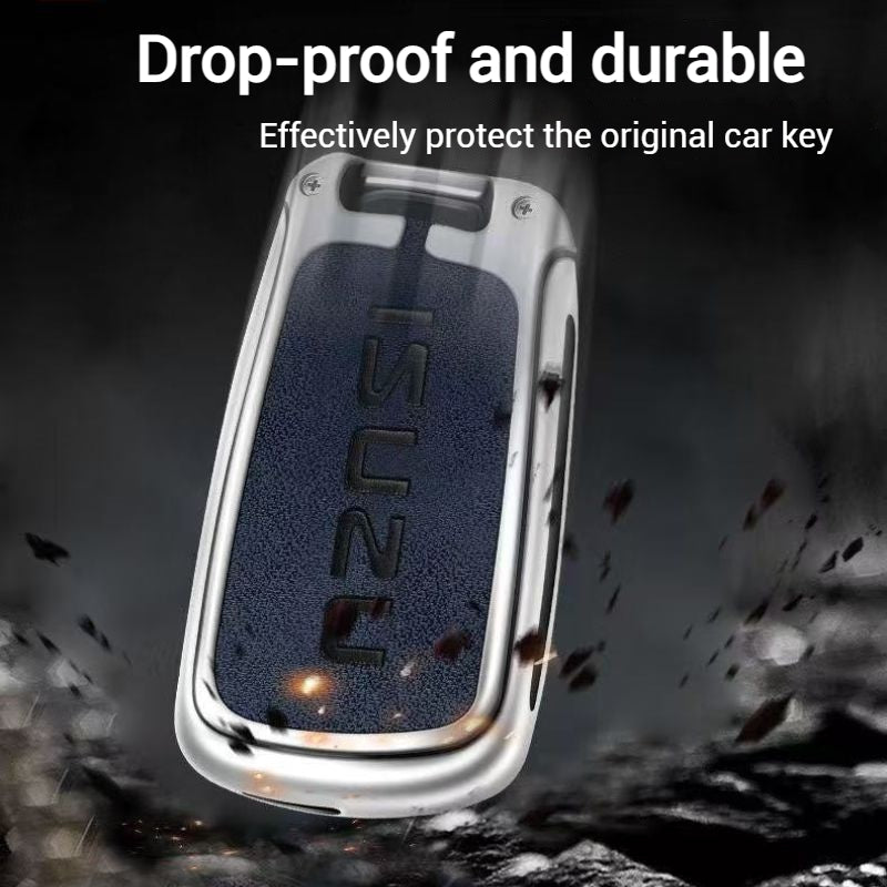 Load image into Gallery viewer, Isuzu Alloy + PU Leather Protection Car Key Fob Case Cover For D-MAX, MU-X, MUX
