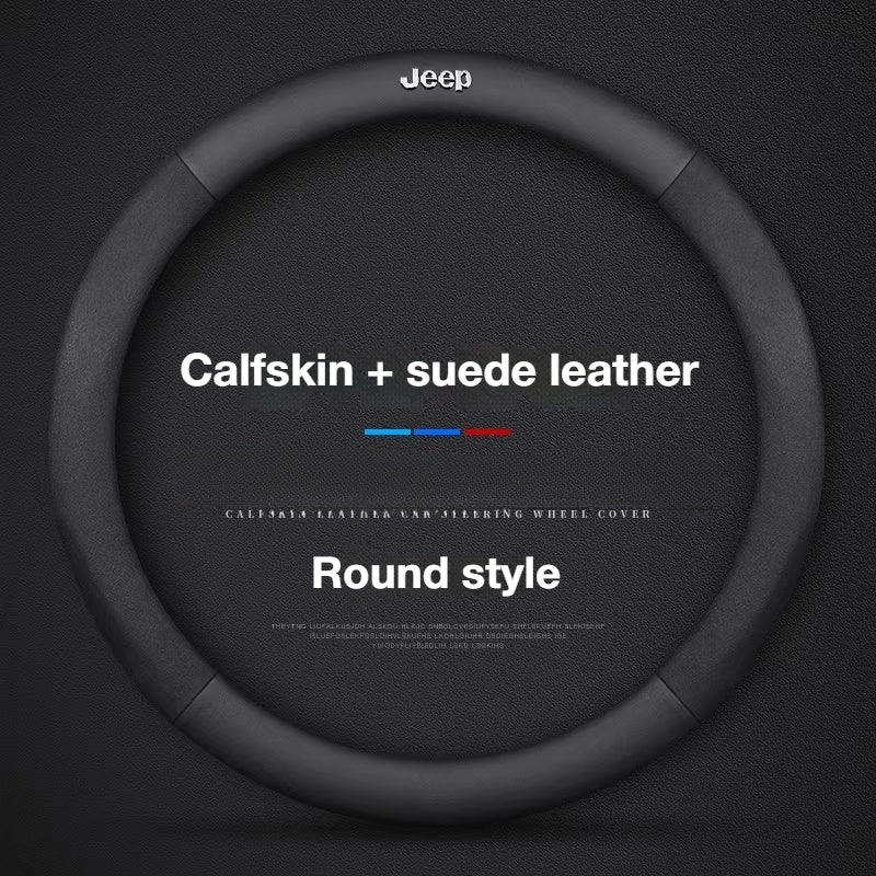 Load image into Gallery viewer, Jeep Genuine Cowhide Leather Steering Wheel Cover For Wrangler, Cherokee, Renegade, Compass, Grand Commander - i-Station Mobile Phone &amp; Electronic Device Repair and Accessories
