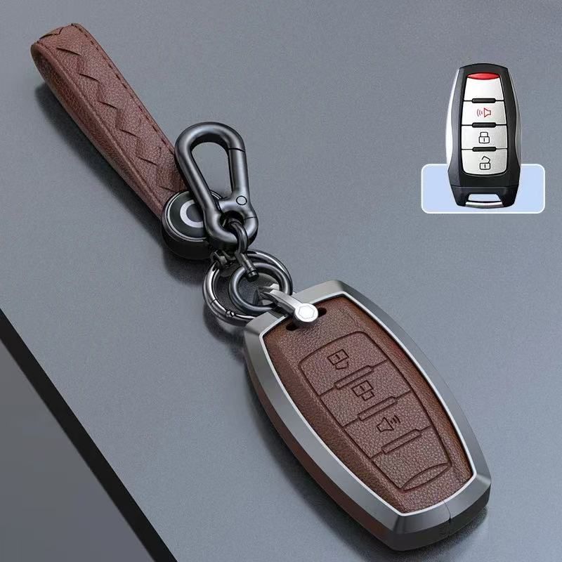 Load image into Gallery viewer, Great Wall Zinc Alloy Leather Car Key Fob Case Cover For GWM Cannon (Pao) Passenger, Commercial
