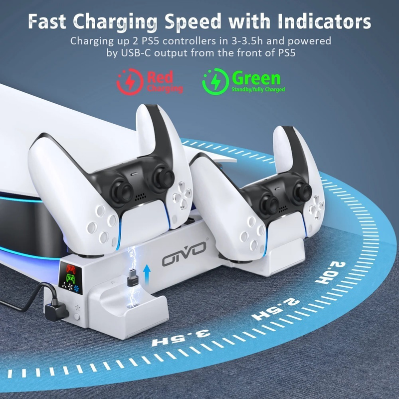 Load image into Gallery viewer, Sony PlayStation PS5 Disc/Digital Edition Console - OIVO Horizontal Cooling Stand Base Holder
