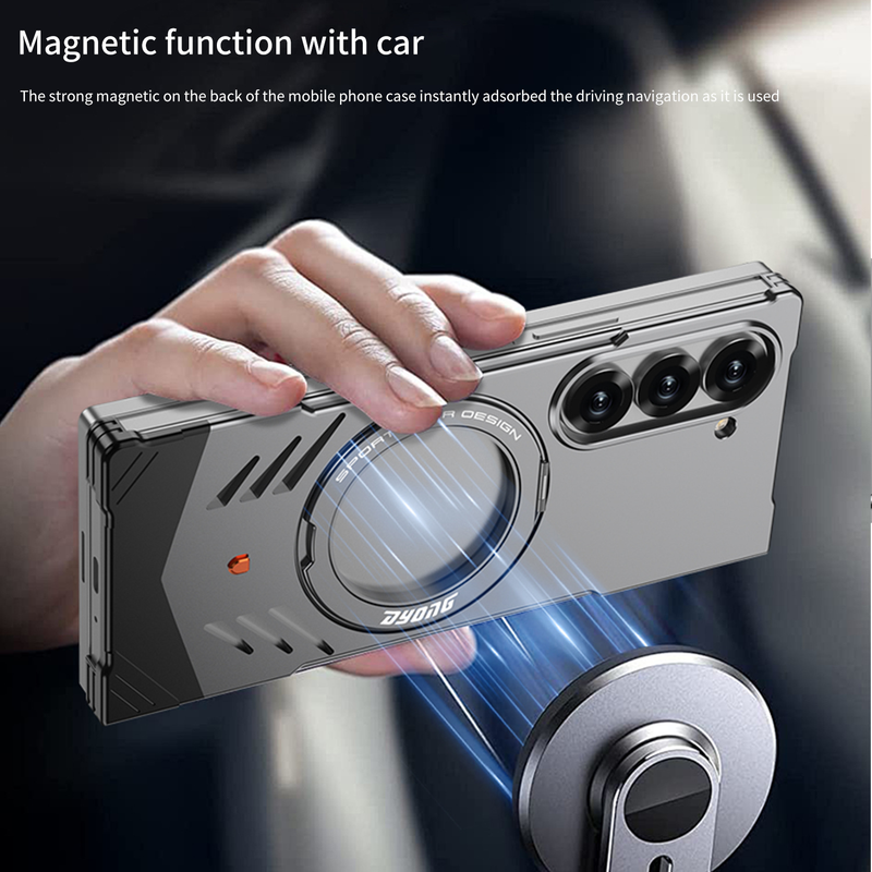 Load image into Gallery viewer, Samsung Galaxy Z Fold7 (SM-F966) - Borderless Aluminum Alloy Leather Snap Metal Case
