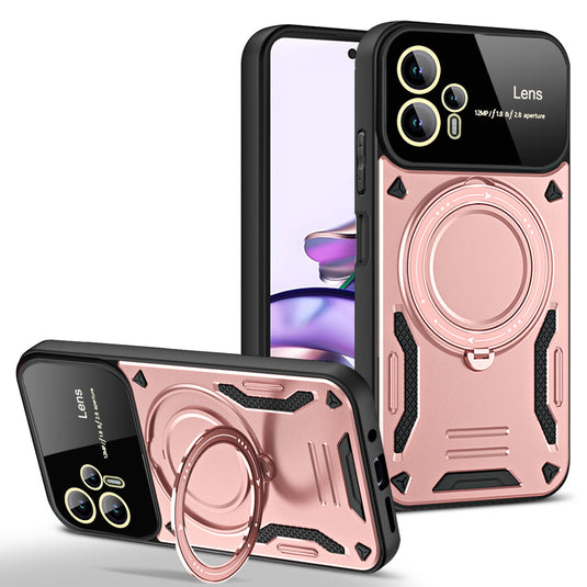 [Built-in Ring Bracket] Motorola Moto G04 Mecha-style Anti-slip Protective Hard Heavy Duty Series Case