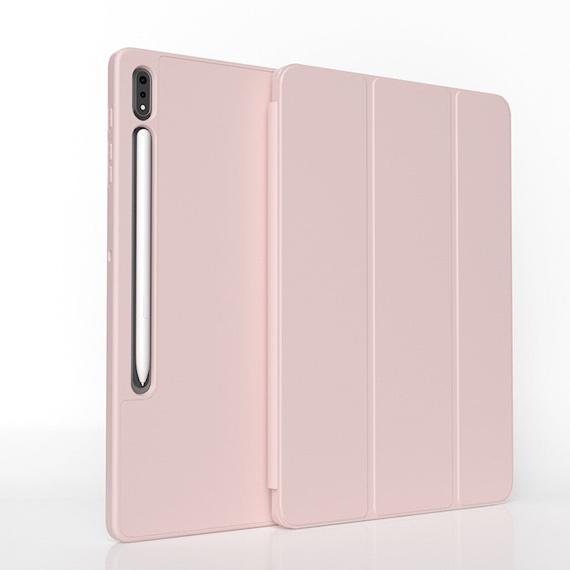 Load image into Gallery viewer, [With Pen Slot] Samsung Galaxy Tab S9 Plus &amp; S9 FE Plus (2023) 12.4&quot; - Solid Color Multi-angle TPU Flip Cover Case
