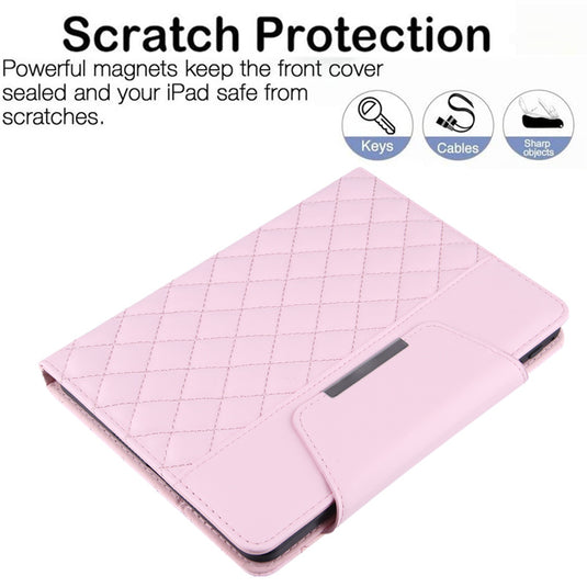 Apple iPad Pro 11-inch M4 (2024) Diamond-Patterned Leather Flip Cover Shockproof Case