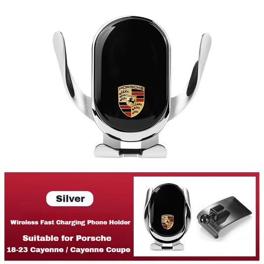 Porsche Car Dedicated Phone Holder – Smart Induction 15W Wireless Fast Charger For Cayen , Panamerane, 718, Macan