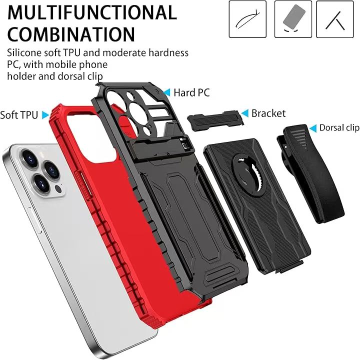 Load image into Gallery viewer, [Built-in Bracket][With Dorsal Clip] Apple iPhone 11/Pro/Pro Max Multi-function Shockproof Heavy Duty Series Case
