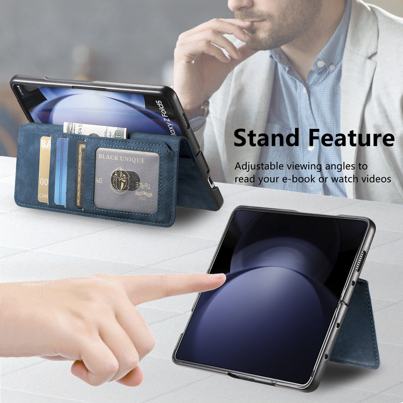 Load image into Gallery viewer, [Magsafe Compatible][Detachable] Samsung Galaxy Z Fold3 SM-F926 Leather Flip Shockproof Wallet Series Case With Card Slot
