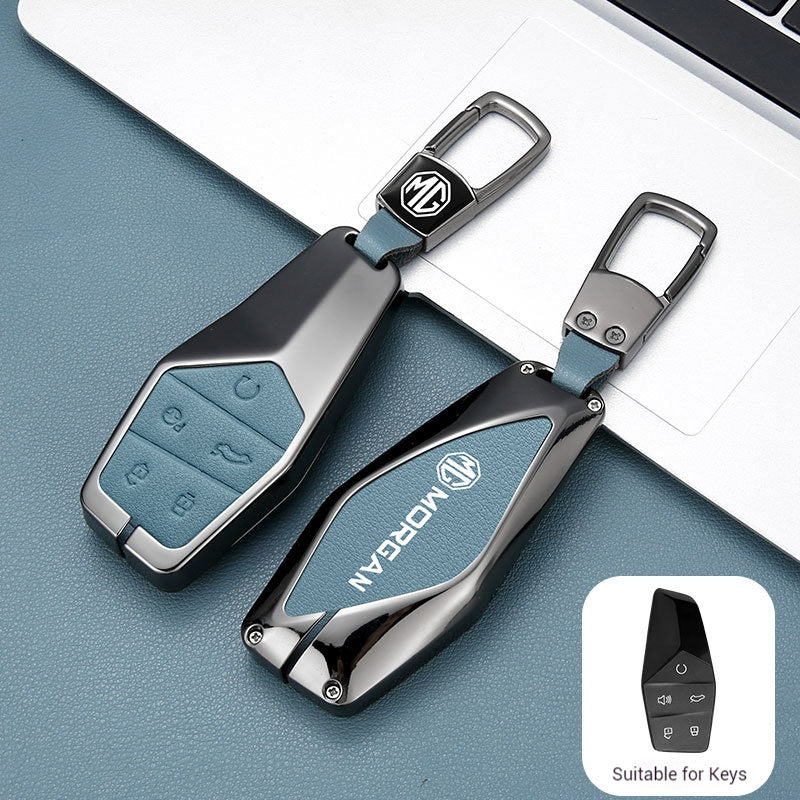 Load image into Gallery viewer, MG 360° Full Metal Protection + PU Leather Car Key Fob Case Cover For MG5, MG6, MG7, ZS, HS, ONE
