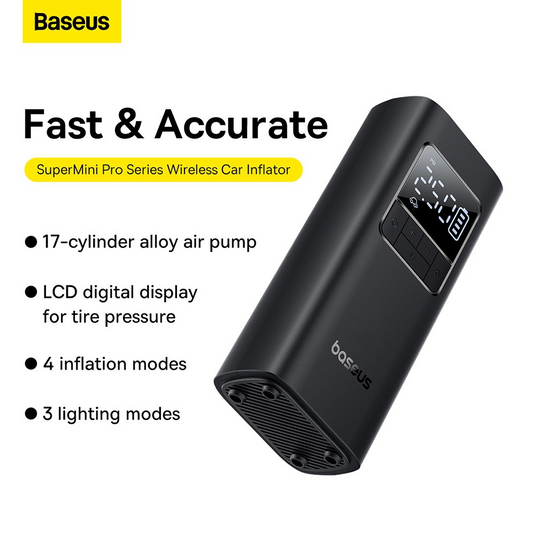 Baseus Super Mini Pro Series Wireless Car Inflator - Cluster Black