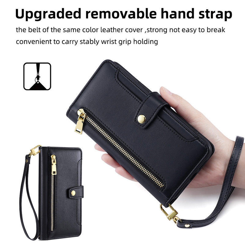 Load image into Gallery viewer, [With Lanyard] Samsung Galaxy A17 (SM-A176) PU Leather Shockproof Wallet Case With Card Slot - i-Station Mobile Phone &amp; Electronic Device Repair and Accessories

