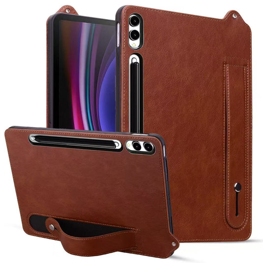 Samsung Galaxy Tab S11 Ultra (2025) 14.6" - Shockproof Stand Hand Strap Tablet Case Leather TPU Case