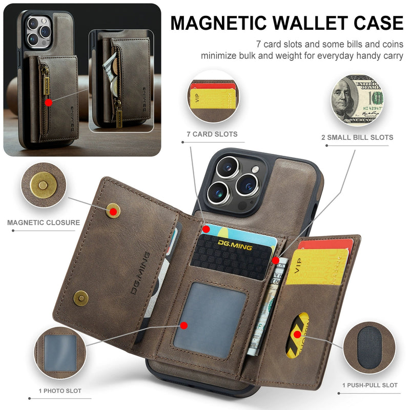 Load image into Gallery viewer, [Magsafe Compatible][With Card Slot] Apple iPhone 13/Pro/Pro Max Leather Full-protection Shockproof Wallet Series Case
