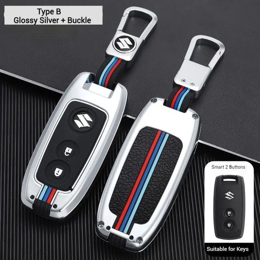 Suzuki Metal Shell & Soft Silicone Full Protection Car Key Fob Case Cover For Swift, Vitara, S-Cross, SX4