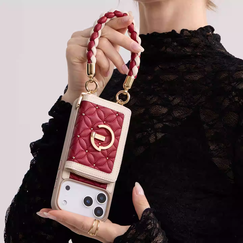 Load image into Gallery viewer, Apple iPhone 16 Pro/Pro Max - Custype Premium Leather Protective Wallet Case with Chain
