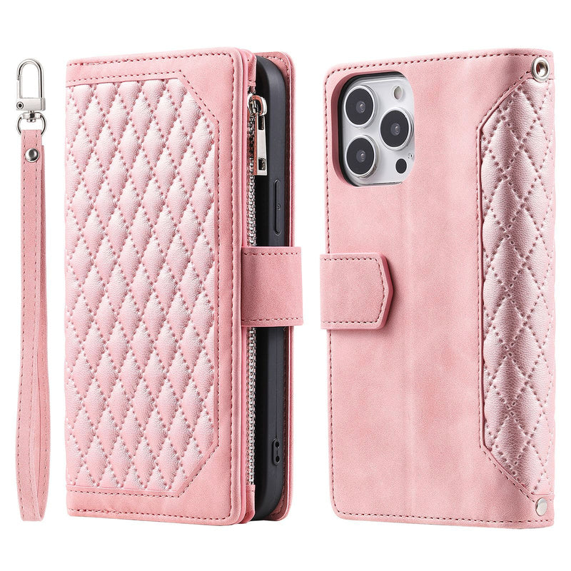 Load image into Gallery viewer, [With Card Slot] Apple iPhone 12/Pro/Pro Max/Mini Zippered Leather Flip Wallet Series Case
