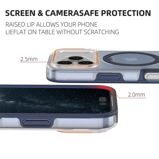 [Built-in Metal Ring Stand][Magsafe Compatible] Apple iPhone 17/Air/Pro/Pro Max Transparent Full-Body Shockproof Phone Case