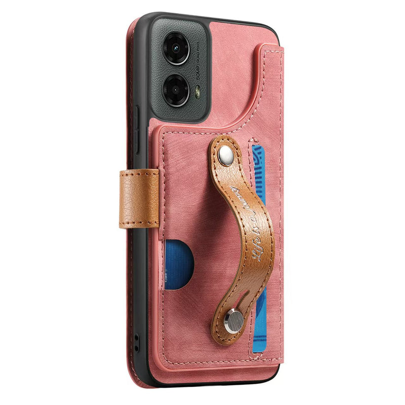 Load image into Gallery viewer, [With Card Slot][With Wrist Wrap] Motorola Moto G Play 4G/5G (2024) Leather Shockproof Wallet Series Case
