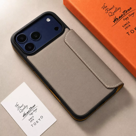 [With Card Slot] Apple iPhone 18 Pro & Max - HANATORA Business Drop Proof Genuine Leather Flip Wallet Series Case