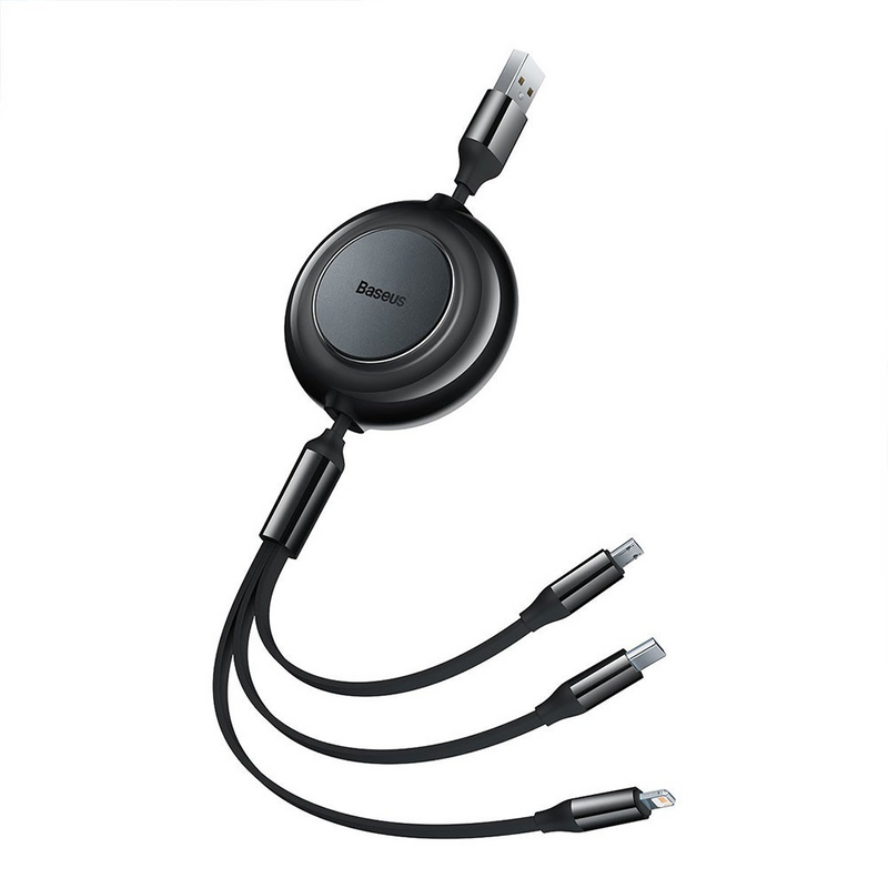 Load image into Gallery viewer, Baseus Bright Mirror 2 Series Retractable 3-in-1 Fast Charging Data Cable USB to M+L+C 3.5A 1.1m
