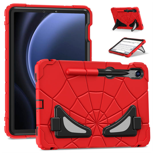 [Built-in Stand][With Card Slot] Samsung Galaxy Tab S9/FE 11“ (2023) Spiderman Cartoon Kids Full-cover Silicone Shockproof Case