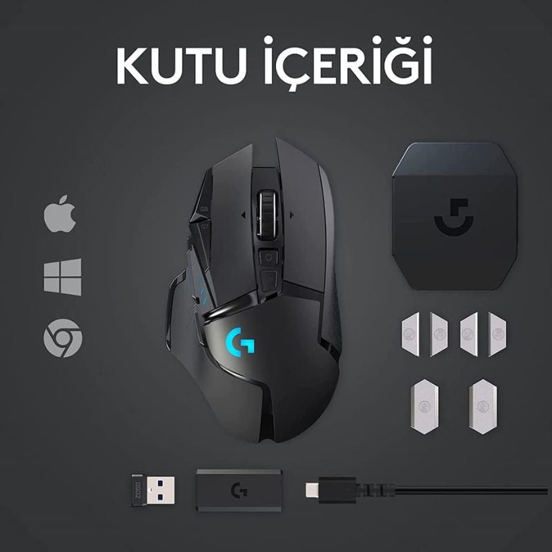 Load image into Gallery viewer, Logitech G502 Hero Lightspeed Wireless Gaming Mouse, Hero 16K Sensor, 16,000 DPI, RGB, Adjustable Weights, 11 Programmable Buttons, Long Battery Life, On-Board Memory, PC/Mac
