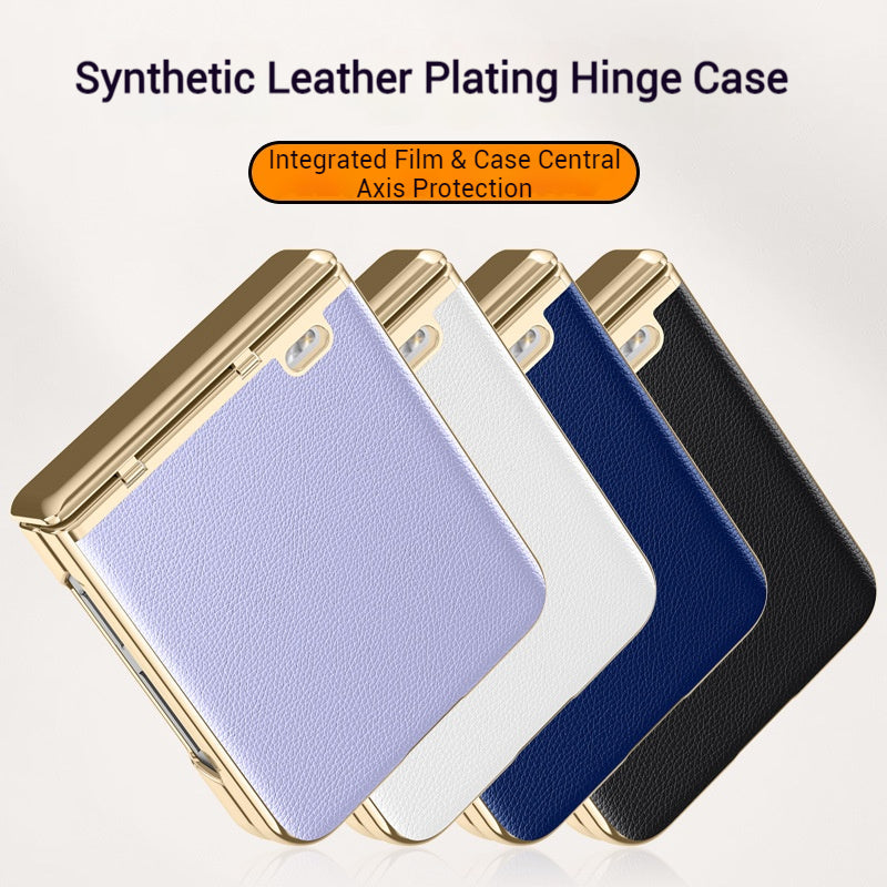 Load image into Gallery viewer, Honor Magic V Flip 2 Electroplated Chain Shockproof Plain Leather Essentials Series Case With Screen Protector
