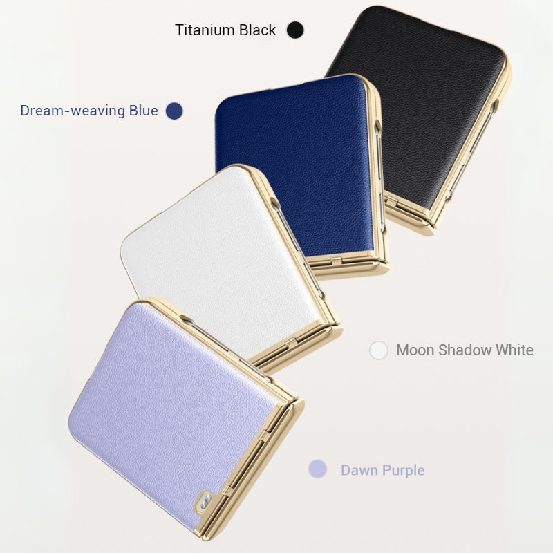 Load image into Gallery viewer, Honor Magic V Flip 2 Electroplated Chain Shockproof Plain Leather Essentials Series Case With Screen Protector

