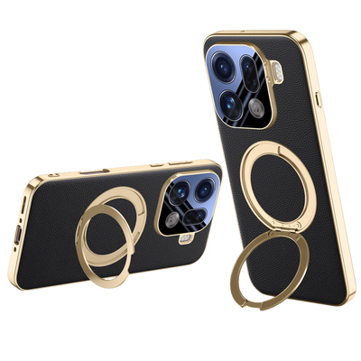 [Magsafe Compatible][With Metal Bracket] OPPO Find X9/Pro - PU Leather Full Coverage Shockproof Case - i-Station Mobile Phone & Electronic Device Repair and Accessories