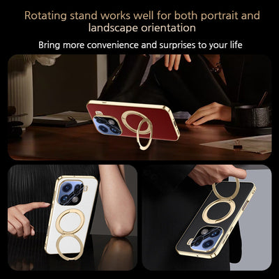 [Magsafe Compatible][With Metal Bracket] OPPO Find X9/Pro - PU Leather Full Coverage Shockproof Case - i-Station Mobile Phone & Electronic Device Repair and Accessories