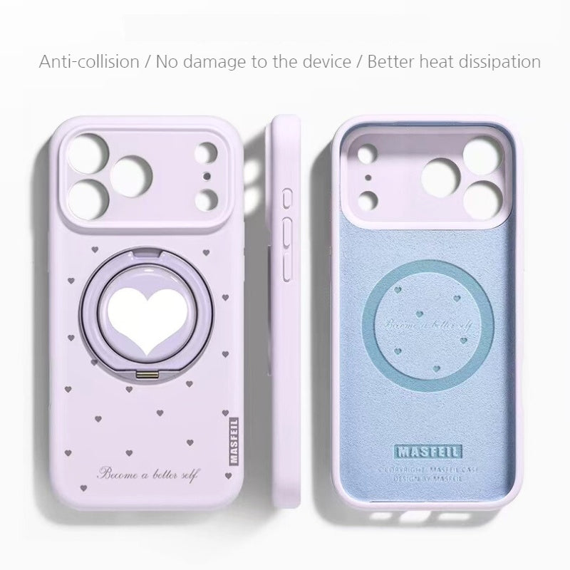Load image into Gallery viewer, [Built-in Stand] Apple iPhone 17/Air/Pro/Max - Heart-shaped Full-Cover Shockproof Phone Case

