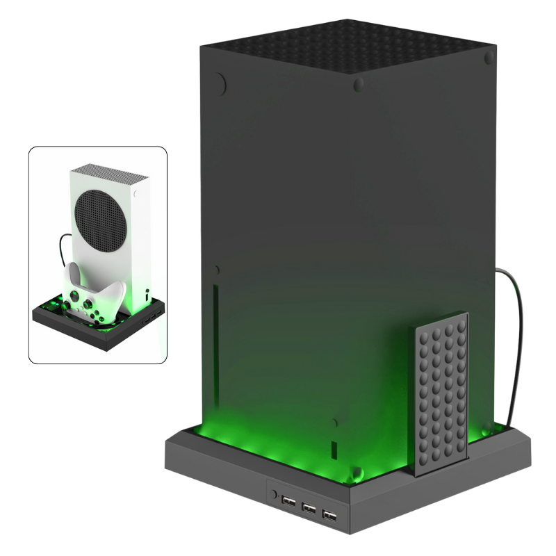 Load image into Gallery viewer, Xbox Series S / X Game Console Holder Stand With RGB Light &amp; USB Hub
