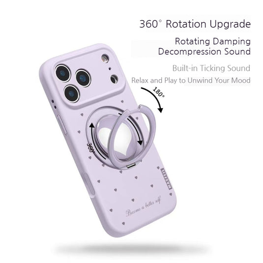 [Built-in Stand] Apple iPhone 17/Air/Pro/Max - Heart-shaped Full-Cover Shockproof Phone Case