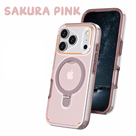 [Built-in Metal Ring Stand][Magsafe Compatible] Apple iPhone 17/Air/Pro/Pro Max Transparent Full-Body Shockproof Phone Case