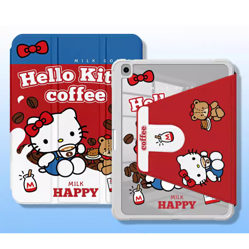 Load image into Gallery viewer, [Built-in Pen Slot] Apple iPad 7/8/9 10.2&#39;&#39; 7/8/9th Gen (2019/2020/2021) Hello Kitty Smart 360° Degree Rotate Stand Shockproof Flip Cover Case
