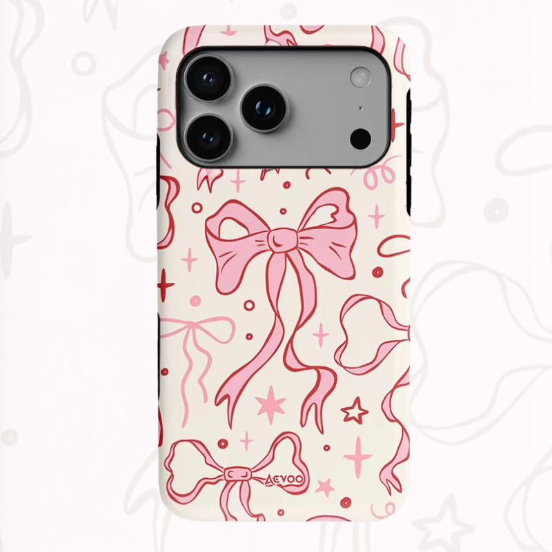 Apple iPhone 17/Air/Pro/Max - Cute Ribbon Bow Full-Cover Protective Phone Case - i-Station Mobile Phone & Electronic Device Repair and Accessories