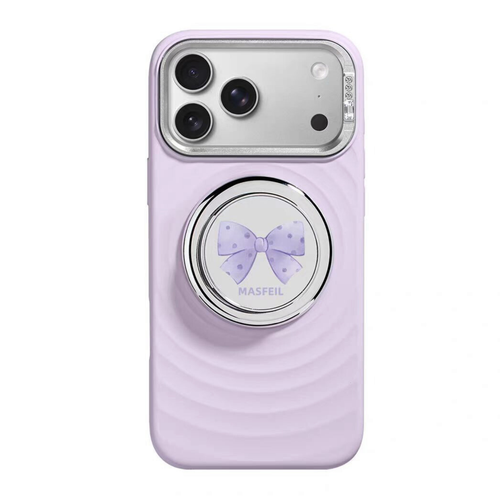 [Built-in Stand] Apple iPhone 17 Pro/Pro Max - Wavy Texture Liquid Silicone Shockproof Full Cover Case