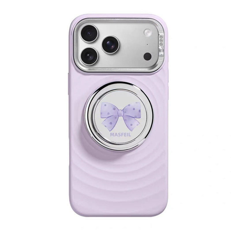 Load image into Gallery viewer, [Built-in Stand] Apple iPhone 17 Pro/Pro Max - Wavy Texture Liquid Silicone Shockproof Full Cover Case
