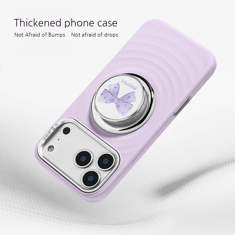 Load image into Gallery viewer, [Built-in Stand] Apple iPhone 17 Pro/Pro Max - Wavy Texture Liquid Silicone Shockproof Full Cover Case
