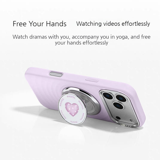 [Built-in Stand] Apple iPhone 17 Pro/Pro Max - Wavy Texture Liquid Silicone Shockproof Full Cover Case