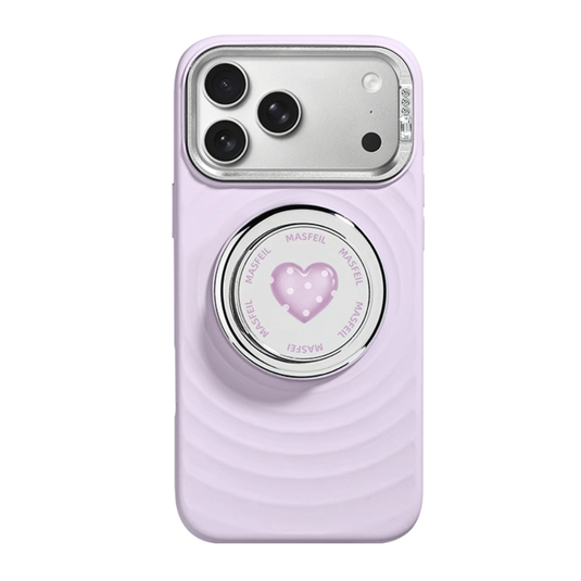 [Built-in Stand] Apple iPhone 17 Pro/Pro Max - Wavy Texture Liquid Silicone Shockproof Full Cover Case